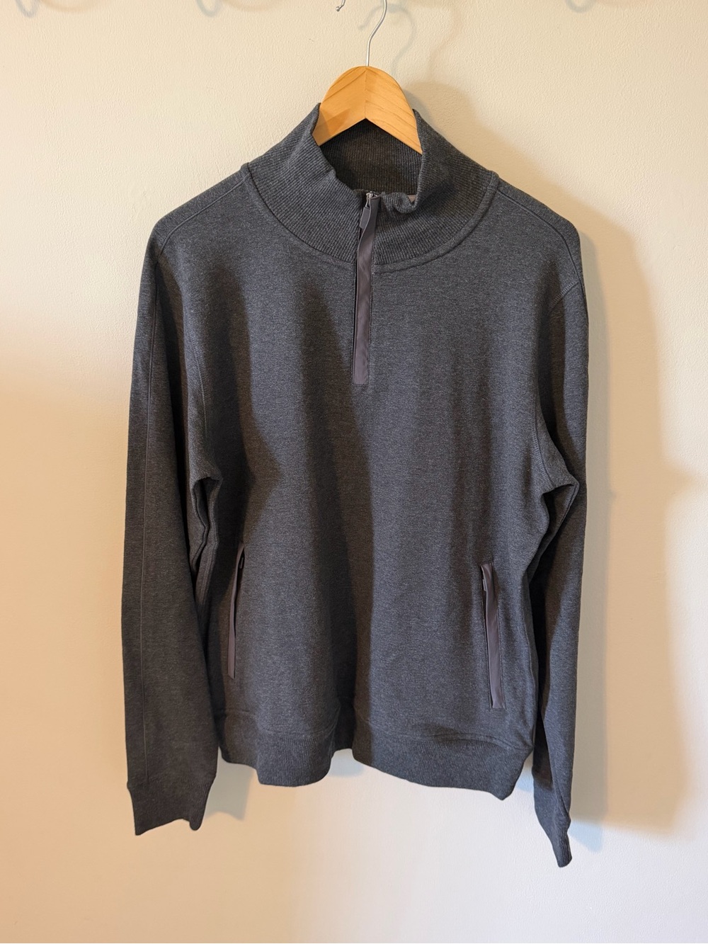 Mack Weldon ACE Quarter-Zip in Charcoal Gray Large